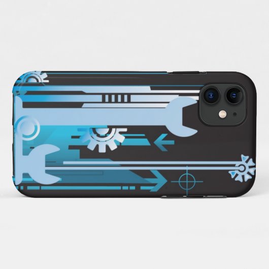 Technischer Halbtonhintergrund 3 Case-Mate iPhone Hülle (Rückseite (Horizontal))