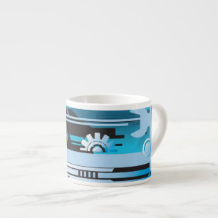 Technischer Halbtonhintergrund 3 Espressotasse