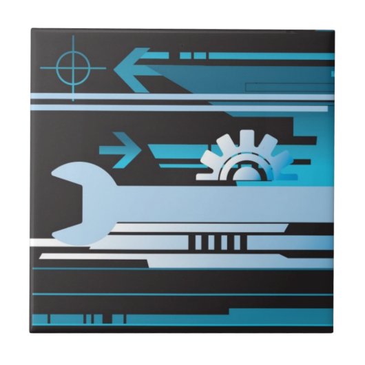 Technischer Halbtonhintergrund 3 Fliese (Vorderseite)