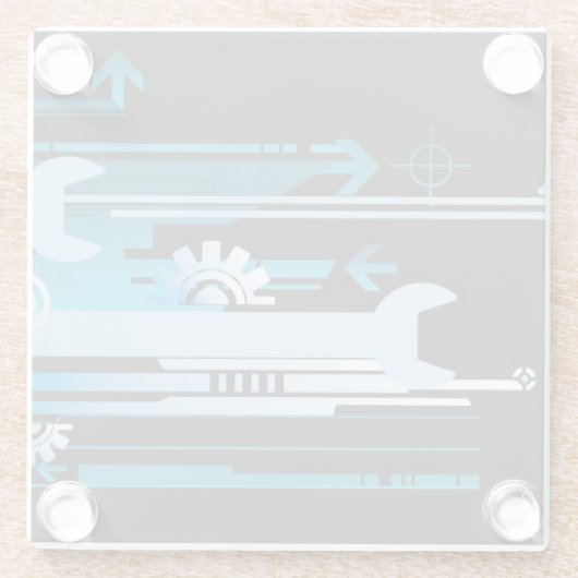 Technischer Halbtonhintergrund 3 Glasuntersetzer (Rückseite)