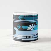 Technischer Halbtonhintergrund 3 Jumbo-Tasse (Vorderseite)