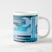 Technischer Halbtonhintergrund 3 Jumbo-Tasse (Rechts)