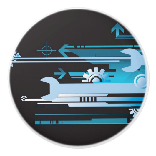 Technischer Halbtonhintergrund 3 Keramikknauf (Vorderseite)