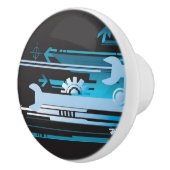 Technischer Halbtonhintergrund 3 Keramikknauf (Rechts)