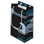 Technischer Halbtonhintergrund 3 Kleine Geschenktüte (Rückseite Schrägansicht)