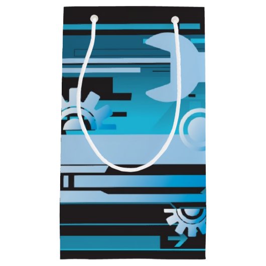 Technischer Halbtonhintergrund 3 Kleine Geschenktüte (Vorderseite)