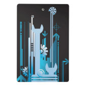 Technischer Halbtonhintergrund 3 Mini Klemmbrett (Rückseite)