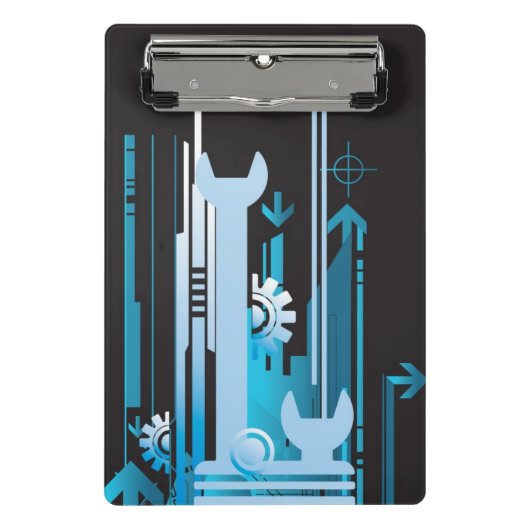 Technischer Halbtonhintergrund 3 Mini Klemmbrett (Vorderseite)