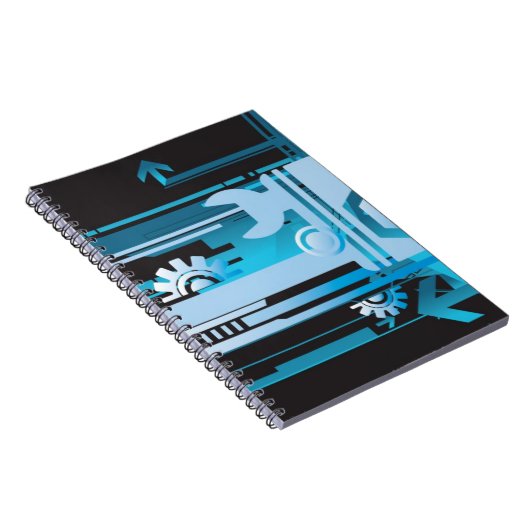 Technischer Halbtonhintergrund 3 Notizblock (Rechte Seite)