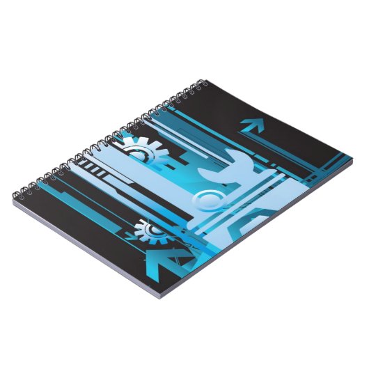 Technischer Halbtonhintergrund 3 Notizblock (Linke Seite)