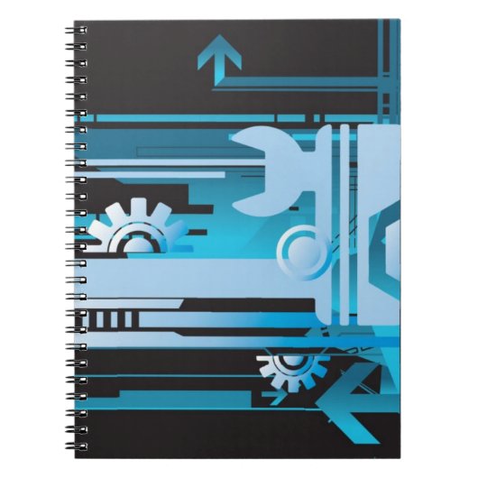 Technischer Halbtonhintergrund 3 Notizblock (Vorderseite)