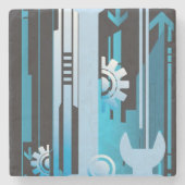 Technischer Halbtonhintergrund 3 Steinuntersetzer (Vorderseite)