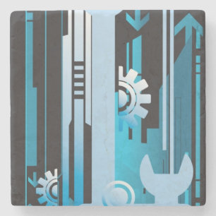 Technischer Halbtonhintergrund 3 Steinuntersetzer