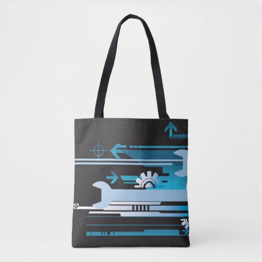 Technischer Halbtonhintergrund 3 Tasche (Vorderseite)