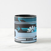 Technischer Halbtonhintergrund 3 Tasse (Zentrum)