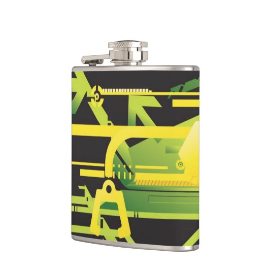 Technischer Halbtonhintergrund 4 Flachmann (Links)