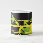 Technischer Halbtonhintergrund 4 Jumbo-Tasse (Vorderseite)