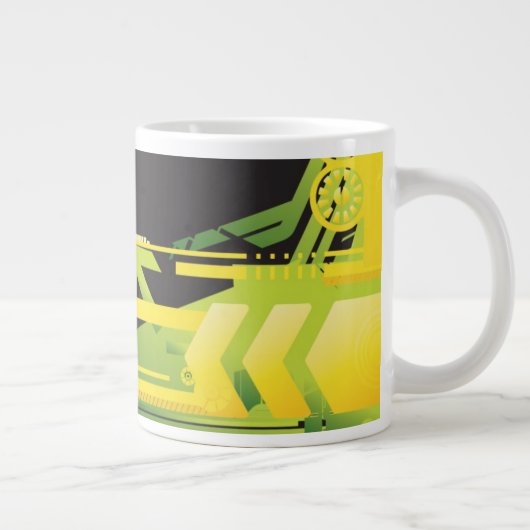 Technischer Halbtonhintergrund 4 Jumbo-Tasse (Rechts)