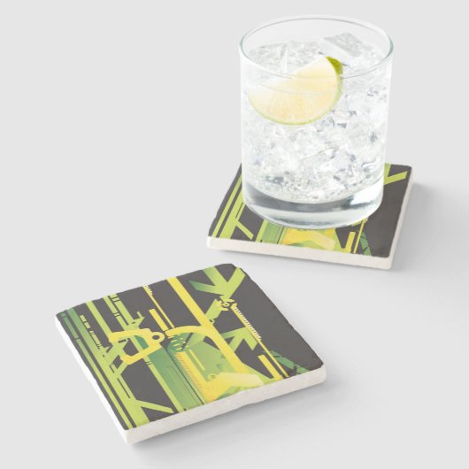 Technischer Halbtonhintergrund 4 Steinuntersetzer (Seitenansicht)