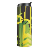 Technischer Halbtonhintergrund 4 Thermosbecher (Nach links gedreht)
