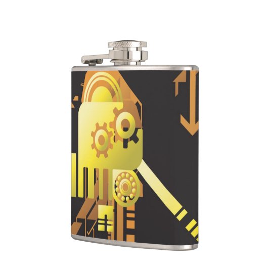 Technischer Halbtonhintergrund 5 Flachmann (Links)