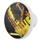 Technischer Halbtonhintergrund 5 Keramikknauf (Rechts)