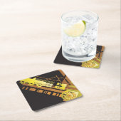 Technischer Halbtonhintergrund 5 Rechteckiger Pappuntersetzer (Vor Ort)