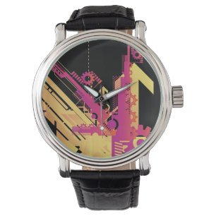 Technischer Halbtonhintergrund 7 Armbanduhr