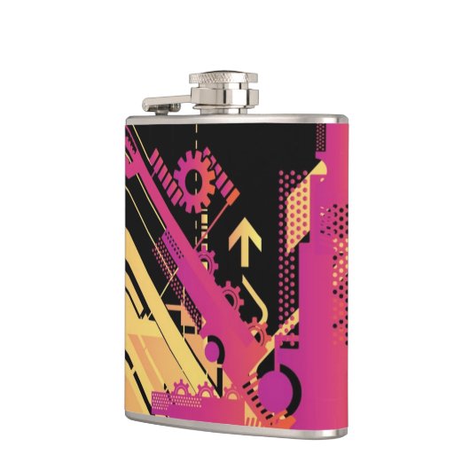 Technischer Halbtonhintergrund 7 Flachmann (Links)