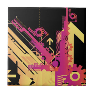 Technischer Halbtonhintergrund 7 Fliese