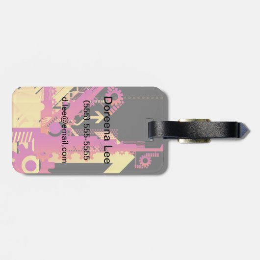 Technischer Halbtonhintergrund 7 Gepäckanhänger (Rückseite horizontal)