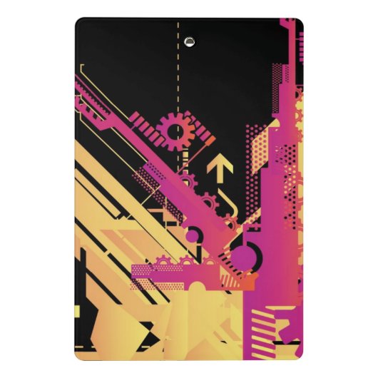 Technischer Halbtonhintergrund 7 Mini Klemmbrett (Rückseite)