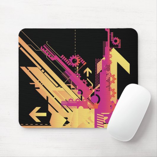 Technischer Halbtonhintergrund 7 Mousepad (Mit Mouse)