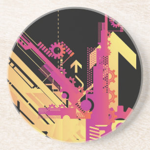 Technischer Halbtonhintergrund 7 Sandstein Untersetzer