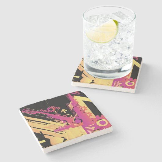 Technischer Halbtonhintergrund 7 Steinuntersetzer (Seitenansicht)