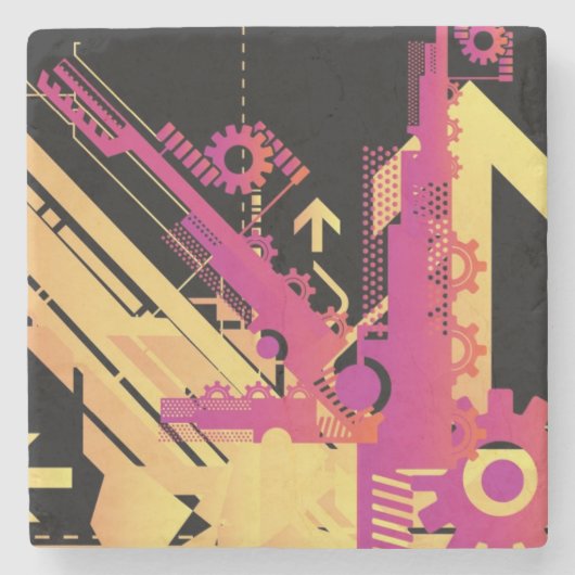 Technischer Halbtonhintergrund 7 Steinuntersetzer (Vorderseite)