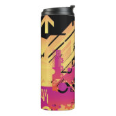 Technischer Halbtonhintergrund 7 Thermosbecher (Nach links gedreht)