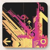 Technischer Halbtonhintergrund 7 Untersetzer (Vorderseite)