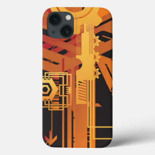 Technischer Halbtonhintergrund iPhone 13 Hülle