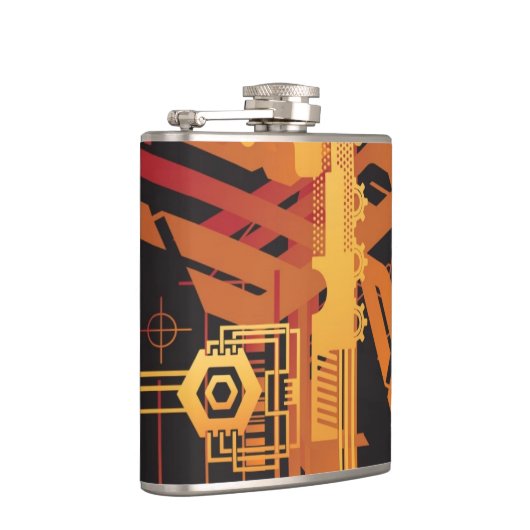 Technischer Halbtonhintergrund Flachmann (Rechts)