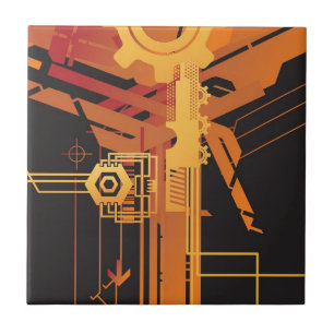 Technischer Halbtonhintergrund Fliese