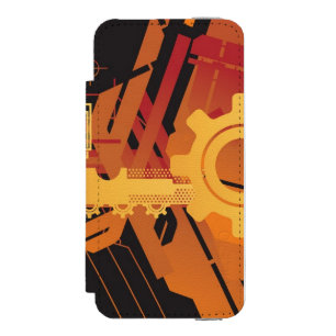 Technischer Halbtonhintergrund Incipio Watson™ iPhone 5 Geldbörsen Hülle