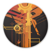 Technischer Halbtonhintergrund Keramikknauf (Vorderseite)