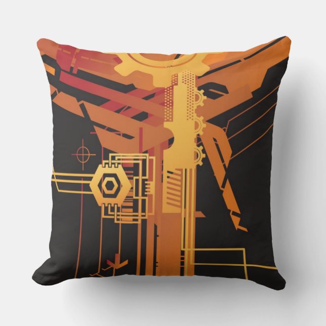 Technischer Halbtonhintergrund Kissen (Vorderseite)