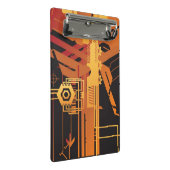 Technischer Halbtonhintergrund Mini Klemmbrett (Schrägansicht)