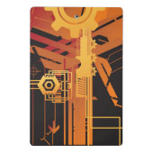 Technischer Halbtonhintergrund Mini Klemmbrett (Rückseite)