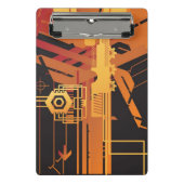 Technischer Halbtonhintergrund Mini Klemmbrett (Vorderseite)