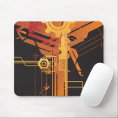 Technischer Halbtonhintergrund Mousepad (Mit Mouse)