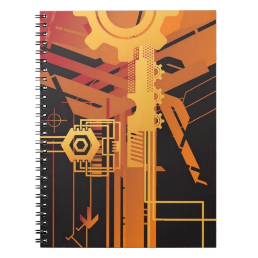 Technischer Halbtonhintergrund Notizblock (Vorderseite)