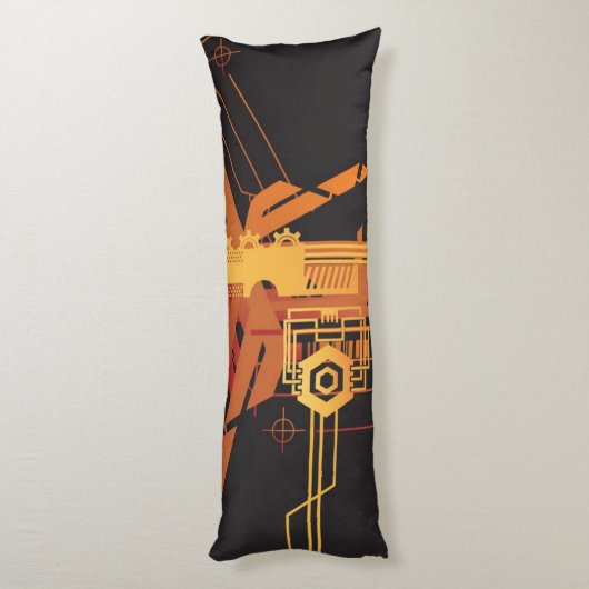 Technischer Halbtonhintergrund Seitenschläferkissen (Rückseite (Vertikal))